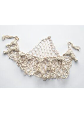 Macrame Toy Storage Hammock With 3 Display Options - The Nook Pod & Boat - 42"x5
